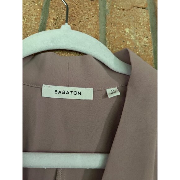 Babaton Aritzia Phoenix Matte Satin Shawl Collar V-Neck Sheath Dress S Blush - Picture 4 of 11